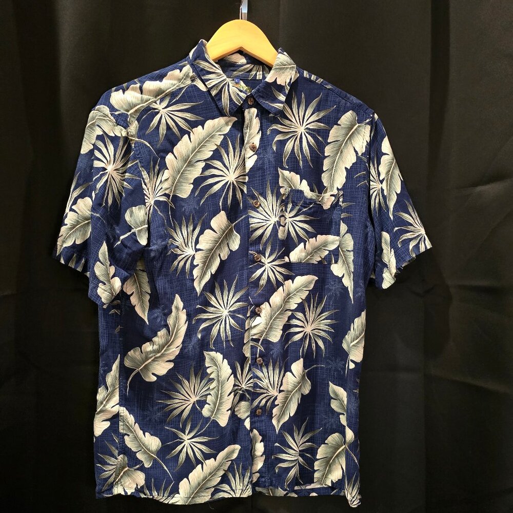 Campia Hawaiian Men’s shirt Size Large Tropical Blue/Green